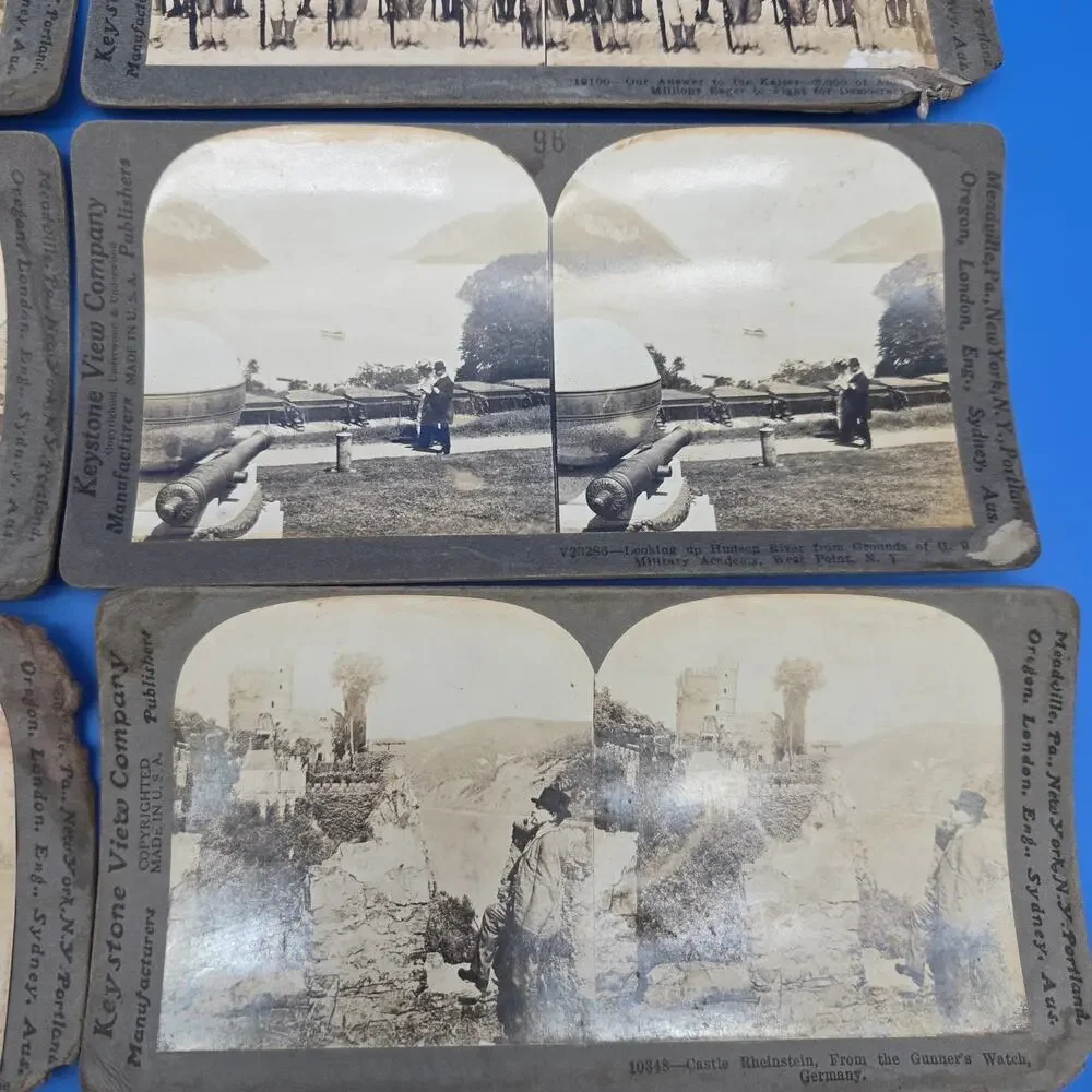 Antique Keystone Stereoview Card Lot 8 WWI Reims Trench West Point NYC